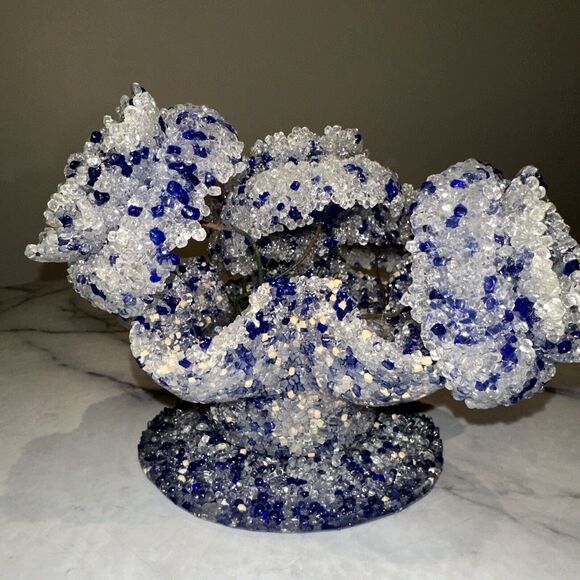 Vintage Handmade Fused Melted Plastic Popcorn Flowers Bowl Vase Retro Boho ART - Picture 2 of 15